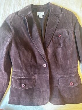 LOFT Women's Brown Suede Blazer Jacket Sz 8